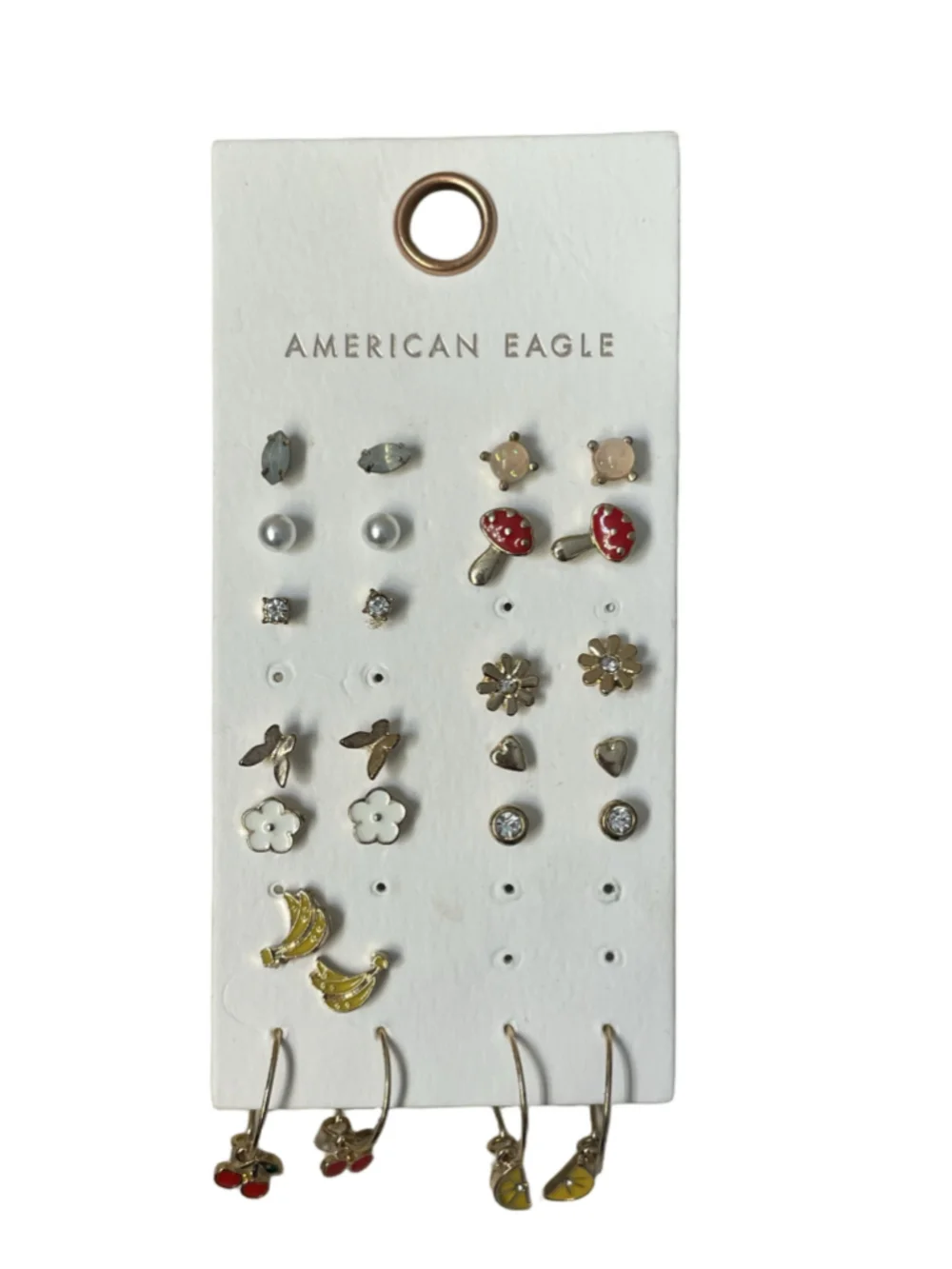 LOFT & American Eagle Mixed Stud Earring Bundle 30+ Pairs Gold Silver Preowned